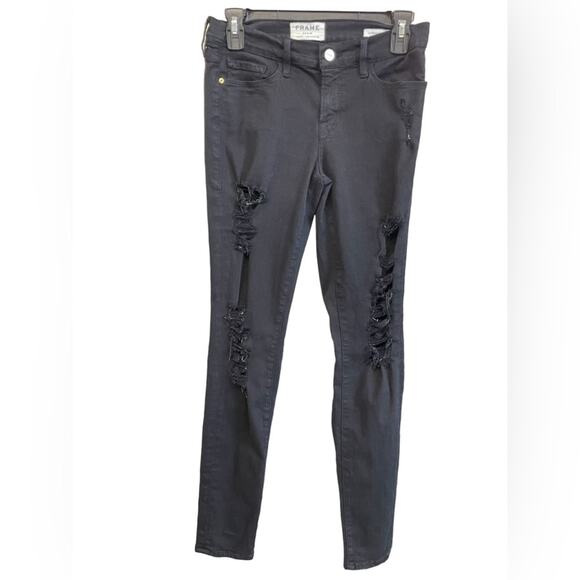 NEW ~ Frame ~ Denim Le Color Rip Jeans 27 - Picture 2 of 8